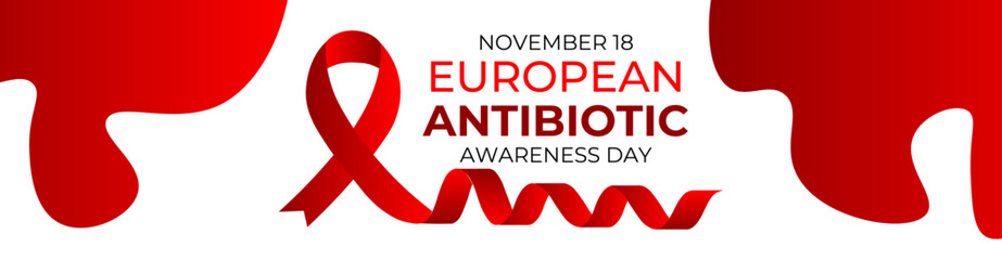 European Antibiotic Awareness Day on every november 18. European Antibiotic day. suit for banner, cover, poster, flyer, brochure, website, background, landing page, wallpaper. vector illustration - obrazy, fototapety, plakaty