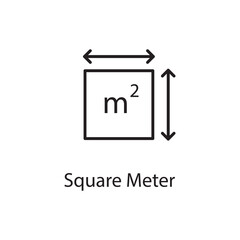Square Meter icon. Square Meter outline icon design flat simple illustration on white background..eps