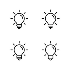 Lightbulb icon set. Bulb lamp icons set vector. Idea symbol, Electric lamp, light, innovation, solution
