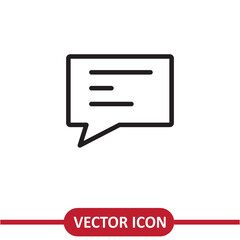 Comment sign icon, Message outline vector icon, Chat icon vector flat illustration on white background..eps