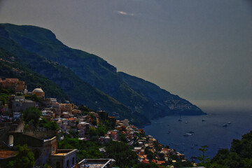 Amalfi Coast, coastline along the southern edge of the Sorrentine Peninsula, Campania region. Italy...