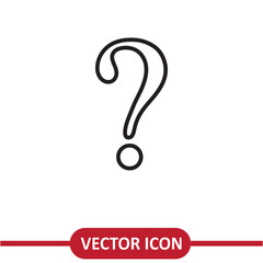 Question mark icon flat liner illustration on white background..eps