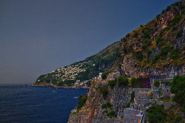 Amalfi Coast, coastline along the southern edge of the Sorrentine Peninsula, Campania region. Italy 2023.