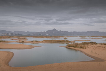 Gobi Desert of Inner Mongolia around Wuhai, China.