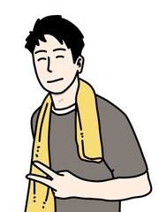 cute man cartoon on white background