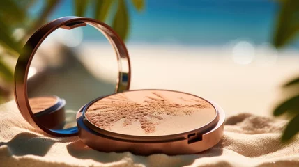 Fototapeten Closeup of a bronzing powder, creating the perfect sunkissed glow, inspired by the beachy vibes of the Mamma Mia movies. © Justlight