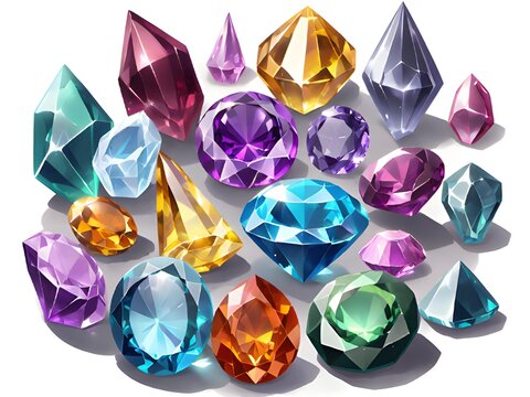 set of crystal gems. illustration.