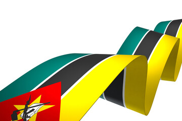 Mozambique flag element design national independence day banner ribbon png
