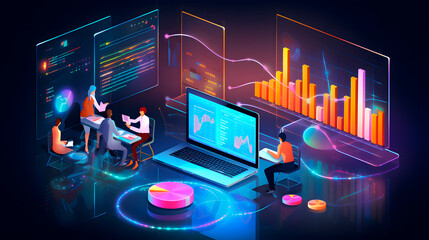statistics and graphs of a company, analysis of graphs, data analysis