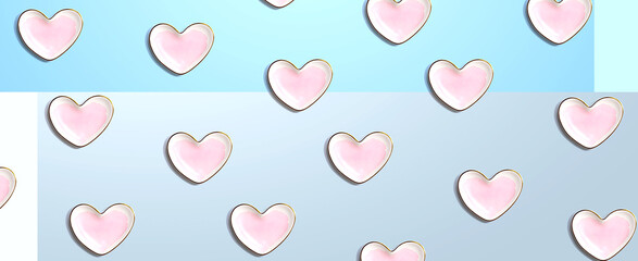 Appreciation theme with heart dishes - flat lay