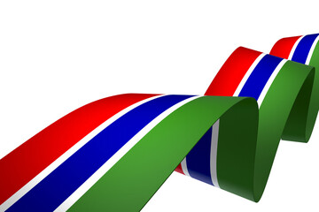Obraz premium The Gambia flag element design national independence day banner ribbon png 