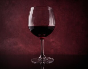Red wine in a glass on a dark red and black background. Wine glasses. A romantic drink for a party, liquor store or wine tasting. Copy space