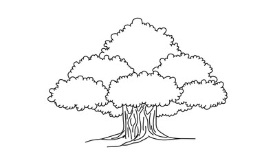 This is tree vector line art design.