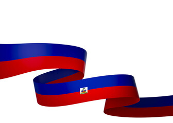 Haiti flag element design national independence day banner ribbon png
