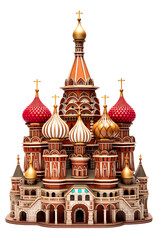 Saint Basil's Cathedral in Moscow, Russia on a white background PNG