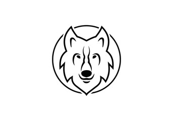 wolf icon vector logo illustration logo on white background