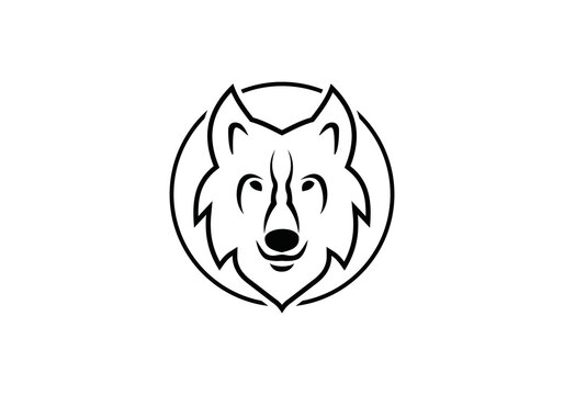 wolf icon vector logo illustration logo on white background