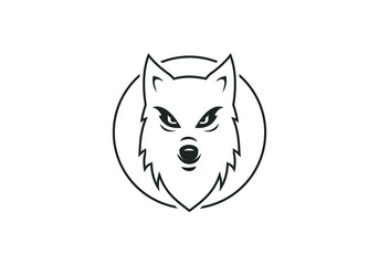 wolf icon vector logo illustration logo on white background