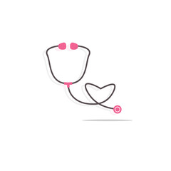 stethoscope with heart icon design