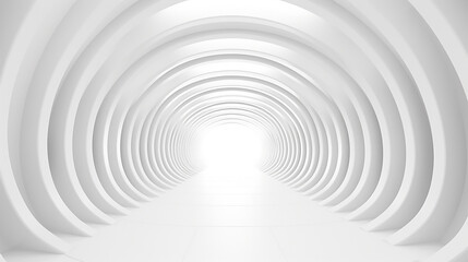 abstract background with symmetric white shining tunnel futuristic 3d illustration