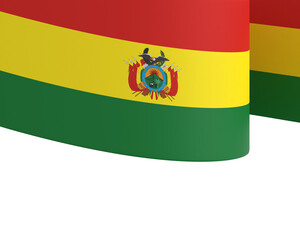 Bolivia flag element design national independence day banner ribbon png
