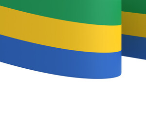 Obraz premium Gabon flag element design national independence day banner ribbon png 