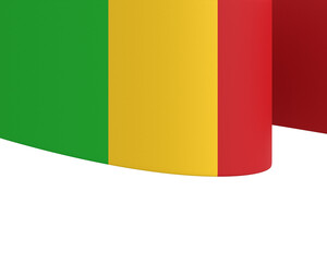 Mali flag element design national independence day banner ribbon png
