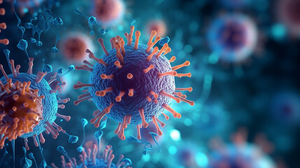 microscopic view of infectious virus corona covid - obrazy, fototapety, plakaty
