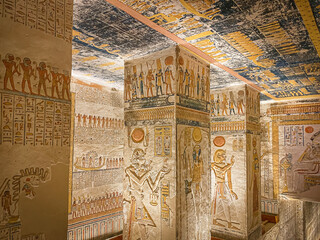 Tomb of Memnon KV9 in the Egyptian Valley of the Kings, in the Theban necropolis, Egypt, Luxor