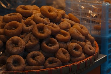 Dried persimmon in a market
