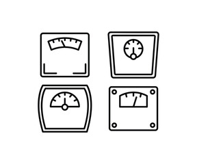 Fototapeta premium weight diet scale icons line art style simple flat vector design illustration element collections sets