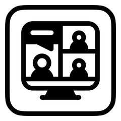 Editable online video meeting, conference vector icon. Remote work, job, profession, freelance. Part of a big icon set family. Perfect for web and app interfaces, presentations, infographics, etc