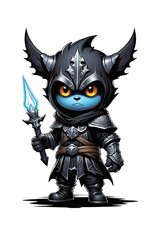 Cute cartoon illustration of a little boy in a fantasy costume