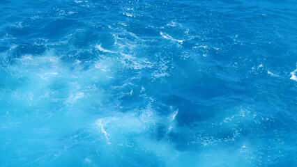 Blue sea marine ocean seascape tropical huge wave on blurred background. Seascape blue ocean white...