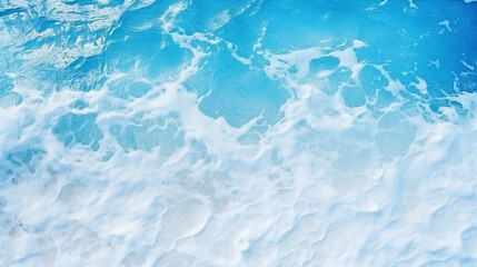 pale blue sea surface with waves splash white foam