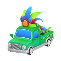 3D Rendering Carnival Parade Car Illustration