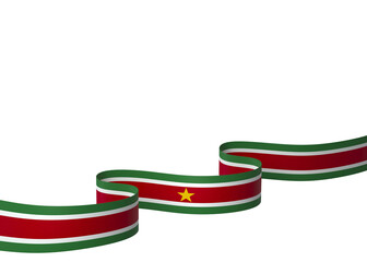 Suriname flag element design national independence day banner ribbon png
