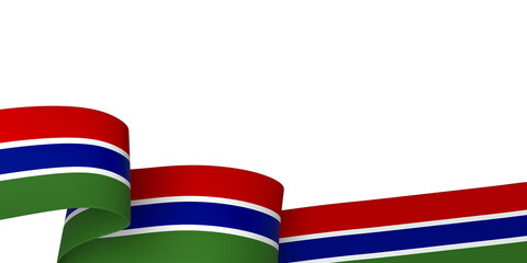 The Gambia flag element design national independence day banner ribbon png
