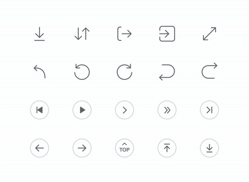 arrow icons for web and app. editable stroke vector illustration