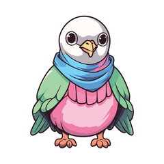 Pigeon cute tshirt design colorful vector