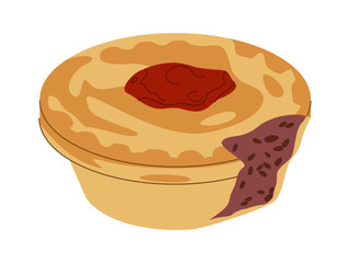 meat pie traditional food australia made from beef and sauce topping pastry delicious meal