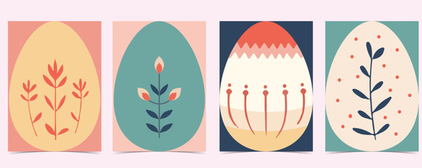 Easter day background for vertical a4 design with geometric style
