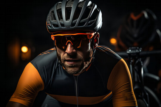 Photo Realistic of a Cyclist in Cycling Shorts and a Breathable Jersey, Generative AI