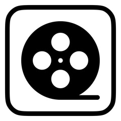 Editable film reel, movie roll vector icon. Movie, cinema, entertainment. Part of a big icon set family. Perfect for web and app interfaces, presentations, infographics, etc
