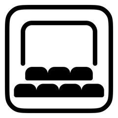 Editable cinema auditorium, seats, screen vector icon. Movie, cinema, entertainment. Part of a big icon set family. Perfect for web and app interfaces, presentations, infographics, etc