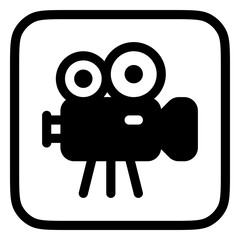 Editable film video camera, film production, studio vector icon. Movie, cinema, entertainment. Part of a big icon set family. Perfect for web and app interfaces, presentations, infographics, etc