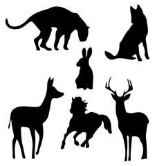 silhouettes of animals