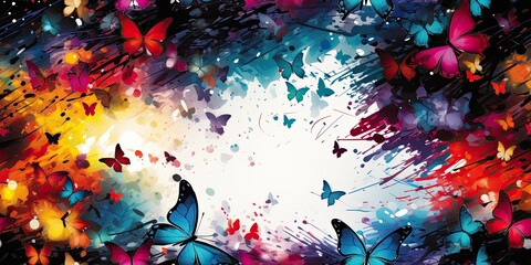 Explosion of Butterflies from Dark to Colorful