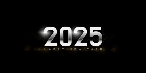 Happy new year 2025 Greeting concept for 2025 new year celebration, can use for, landing page, template, ui, web, mobile app, poster, banner, flyer, background
