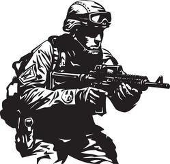 Silent Sentinel Vector Design for Special Forces Icons Striker Symbol Black Logo for Tactical Combat